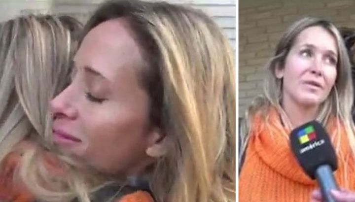 El conmovedor abrazo entre Julieta Prandi y su hermana al reencontrarse en el juicio a Claudio Contardi: "Ya termina"