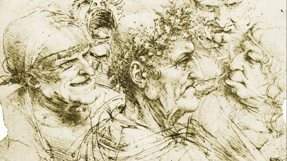 Cabezas grotescas, de Leonardo Da Vinci.