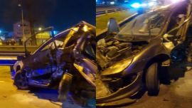 Impactante choque de dos autos y una camioneta en Avenida General Paz: siete heridos