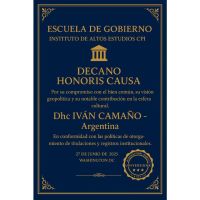 Desde Washinton DC Designan a Iván Camaño Decano Honoris Causa la prestigiosa Constant Professional Institute