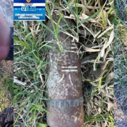 El proyectil estaba muy corroído por el paso del tiempo.