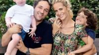 Julieta Prandi junto a su exmarido Claudio Contardi y sus dos hijos