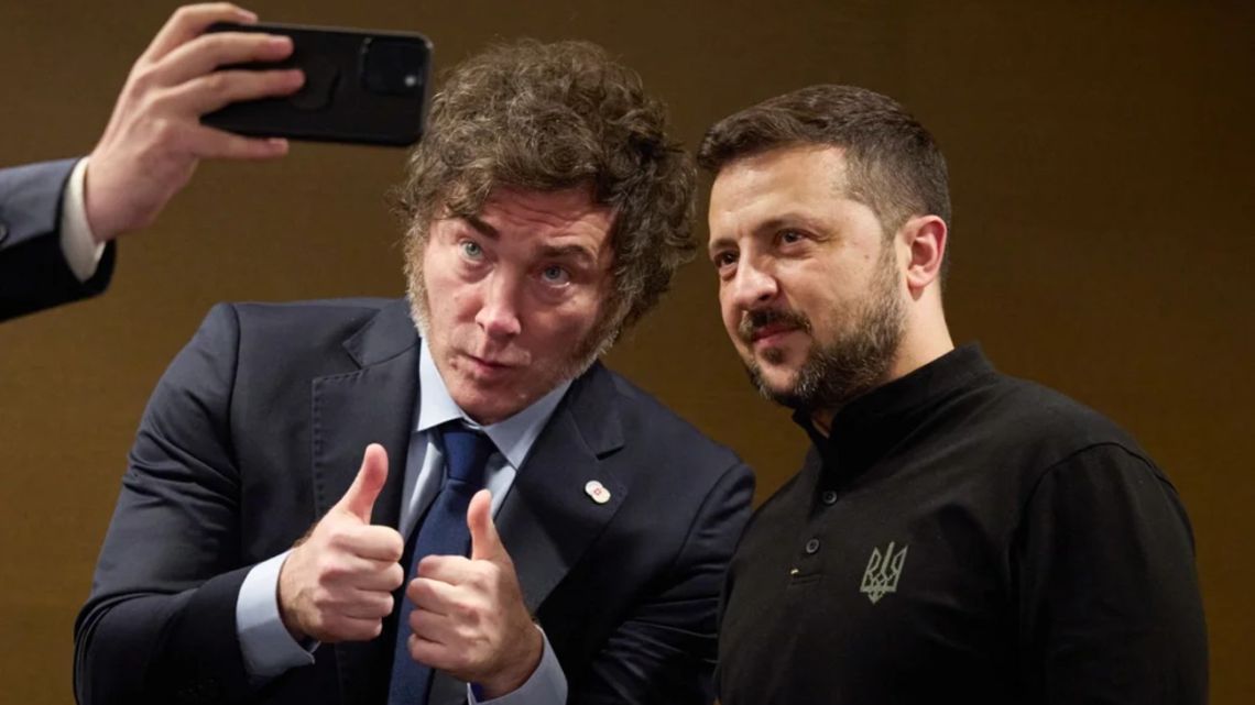 Javier Milei and Volodymyr Zelenskyy.