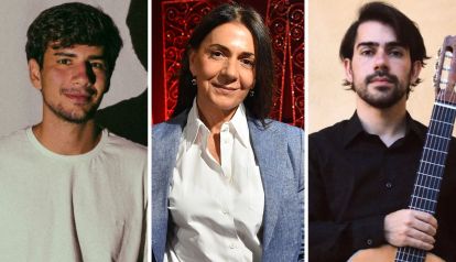 Verónica Cangemi y sus hijos, Joaquín y Manuel 