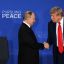Fotogaleria El presidente de Estados Unidos, Donald Trump, y el presidente ruso, Vladimir Putin, se estrechan la mano al final de una conferencia de prensa conjunta tras participar en cumbre entre Estados Unidos y Rusia