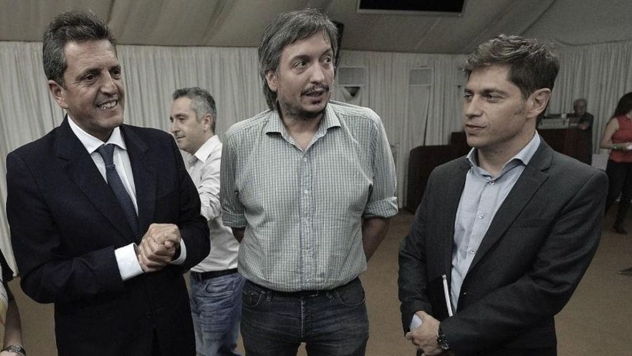Sergio Massa, Máximo Kirchner y Axel Kicillof | Foto:Cedoc