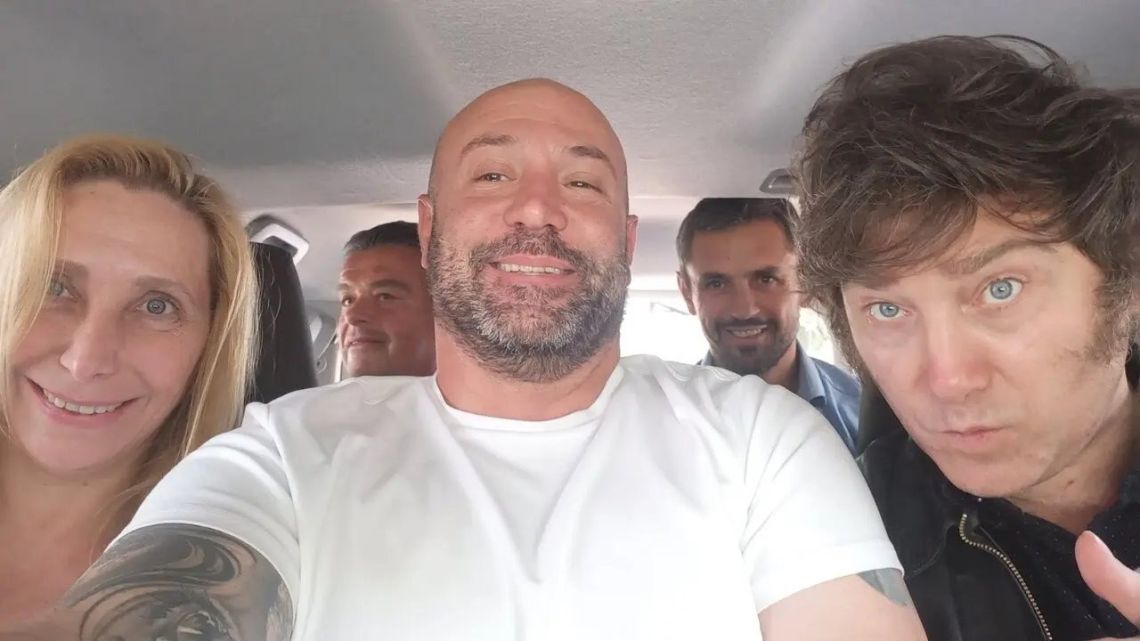 Karina Milei, Diego Spagnuolo and Javier Milei.