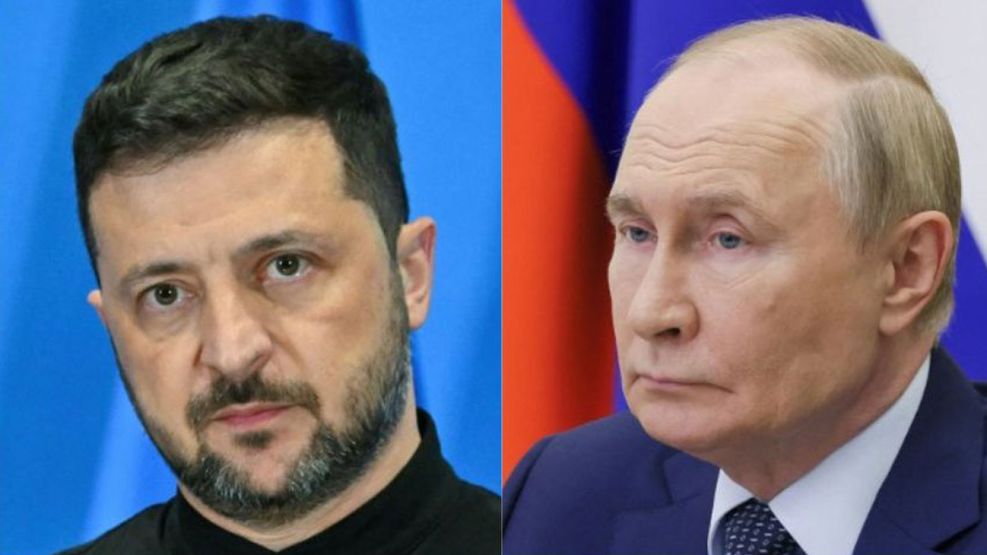 Volodímir Zelenski y Vladimir Putin 22082025
