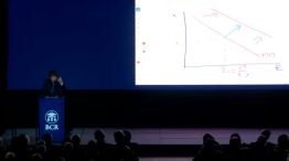 Milei en la bolsa de comercio de rosario