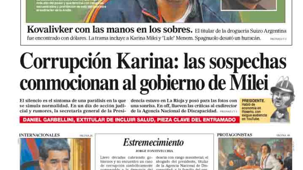 La tapa del Diario PERFIL del sábado 23 de agosto de 2025