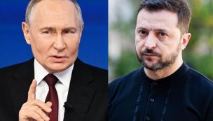 Vladimir Putin, left, and Volodymyr Zelenskiy.