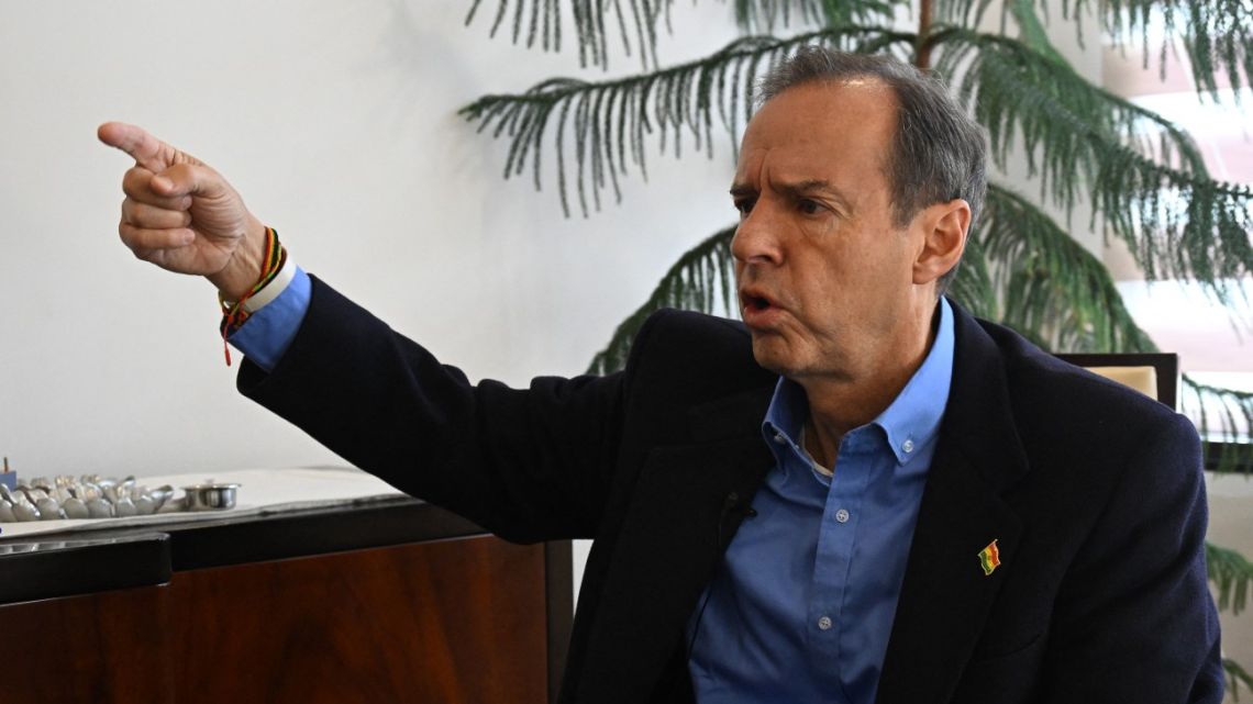 Bolivia's former President (2001-2002) and presidential candidate Jorge 'Tuto' Quiroga speaks during an interview with AFP on August 25, 2025, in La Paz, Bolivia. 