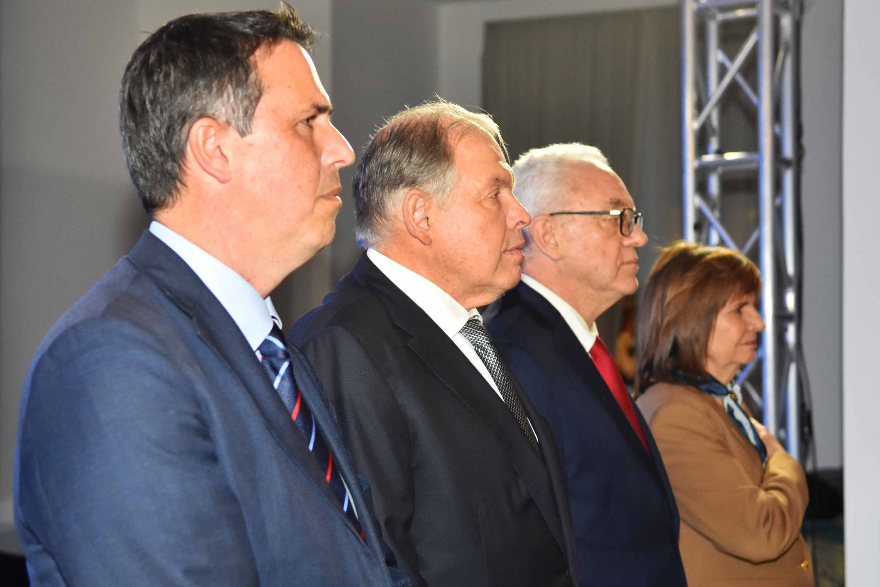 El embajador Diego Cánepa, Gerardo Werthein, el canciller Mario Lubetkin, y Patricia Bullrich.