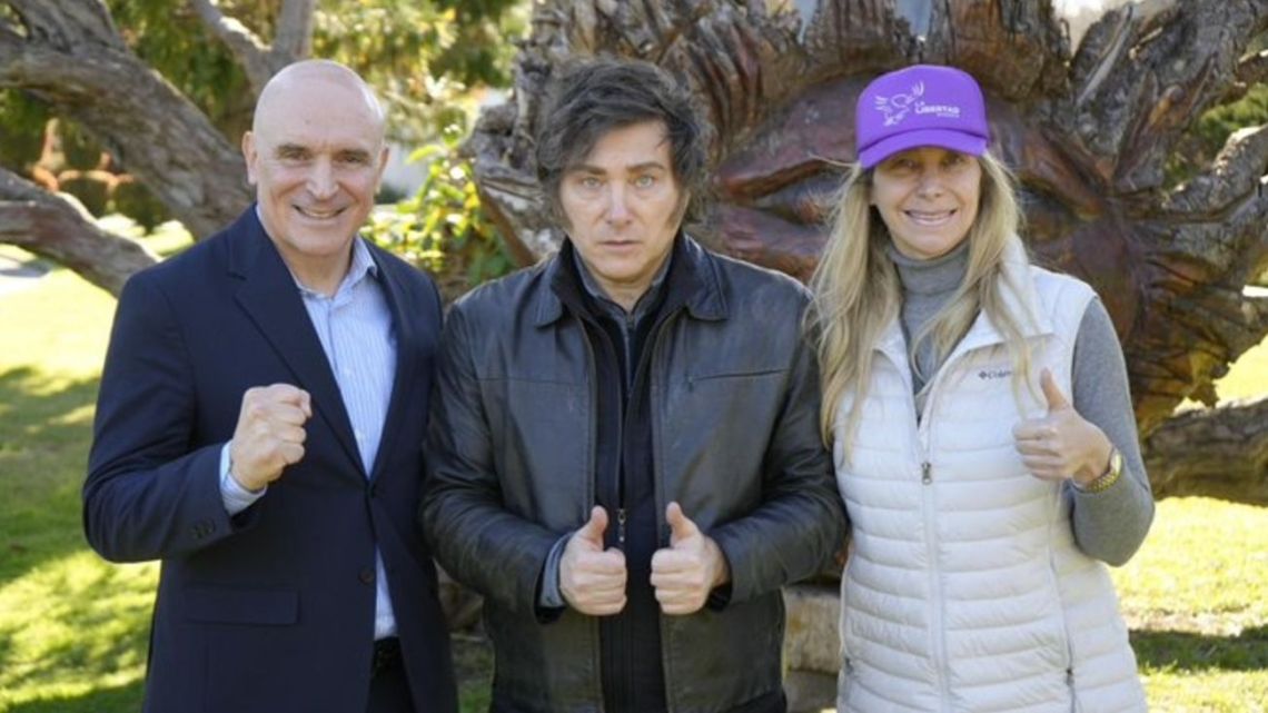 José Luis Espert, Javier Milei, Karina Milei.