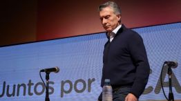 Mauricio Macri luego de reconocer la derrota en el búnker de Juntos por el Cambio en 2019.
