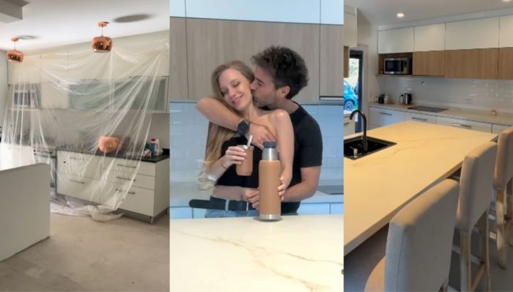 Nicolás Cabré y Rocío Pardo mostraron el increíble antes y después de su cocina: el video