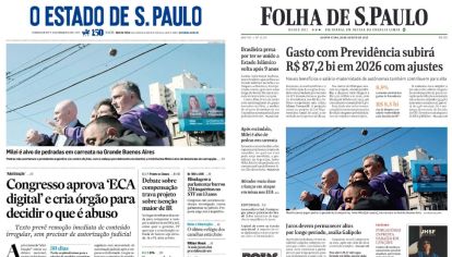 Javier Milei fue atacado con piedras en Lomas de Zamora y el hecho llegó a las portadas de Folha de S.Paulo y O Estado de S.Paulo, que mostraron la violencia política argentina en plena campaña electoral.