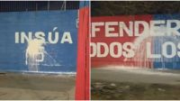 San Lorenzo, paredes vandalizadas