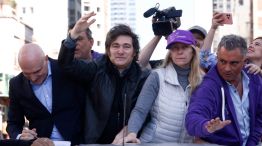 20250830 José Luis Espert, Javier Milei, Karina Milei y Sebastián Pareja durante la caravana que terminó con incidentes en Lomas de Zamora