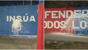 San Lorenzo, paredes vandalizadas