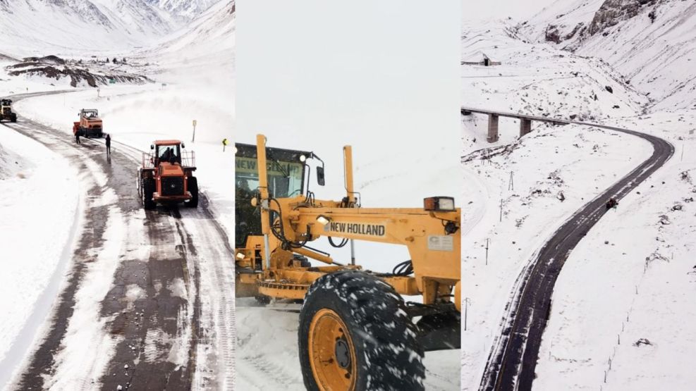 LA RUTA 7 DE MENDOZA, CORTADA POR LA NIEVE