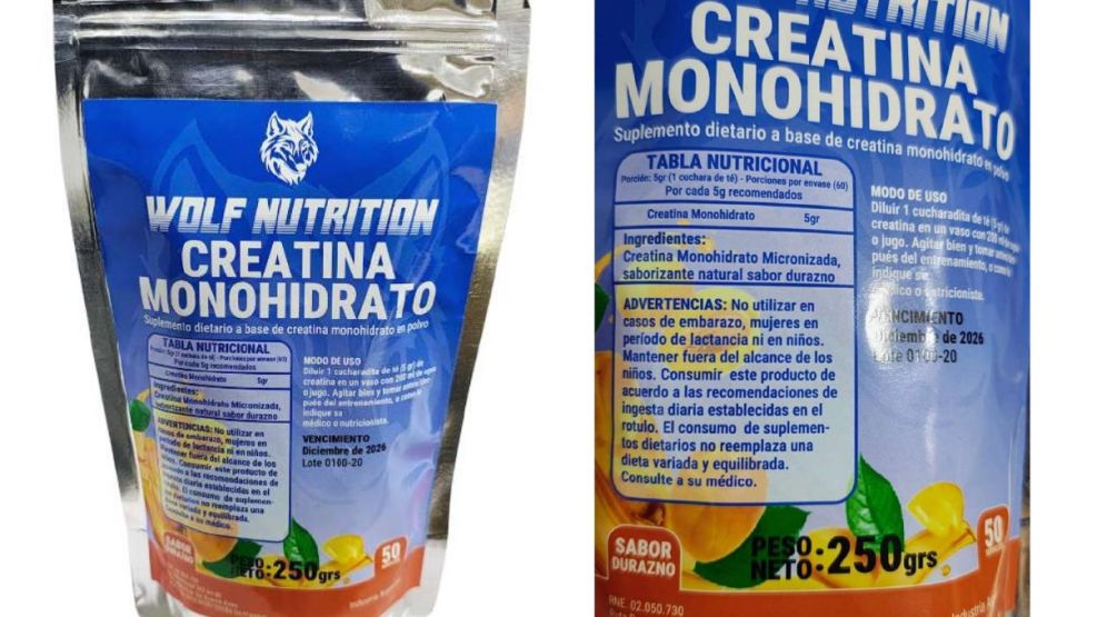Prohíben la venta de un suplemento dietario a base de creatina.