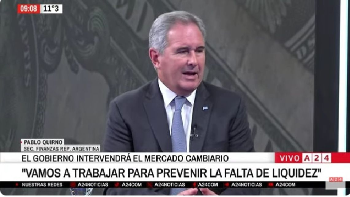 Pablo Quirno: "Acá no hay ninguna rotura del esquema cambiario, ni del esquema de bandas"