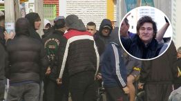 Personas encapuchadas en acto de Milei 03092025