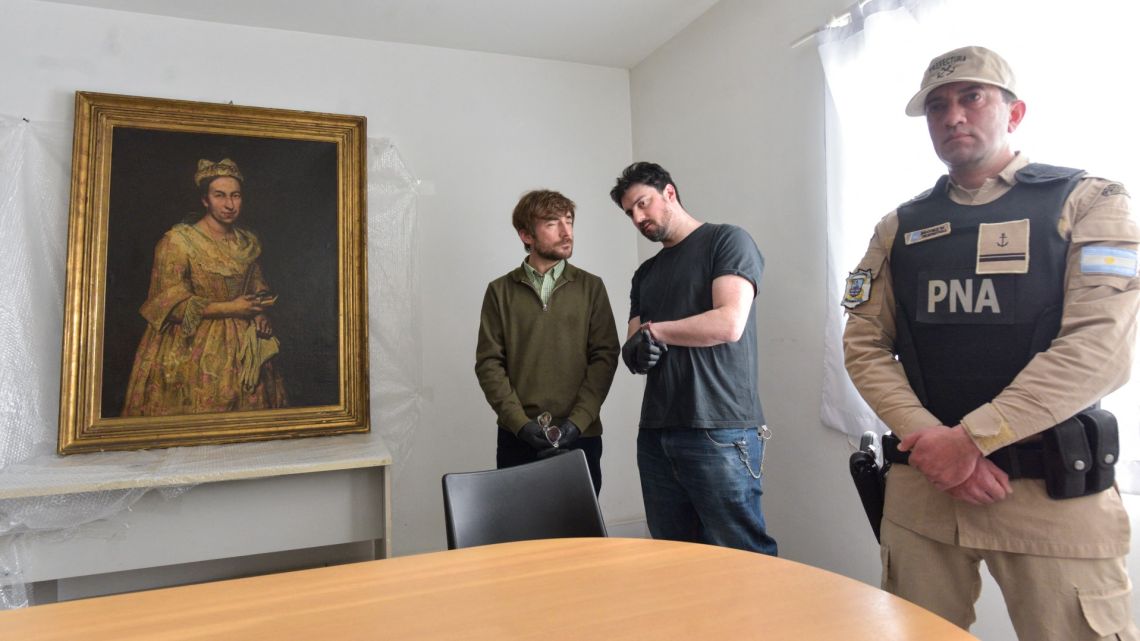 ‘Portrait of a Lady’ by Italian baroque portraitist Giuseppe Ghislandi (1655–1743), allegedly stolen by the Nazis from a Dutch Jewish art collector, is displayed at the Public Prosecutor's Office in Mar del Plata, Argentina, on September 3, 2025. 