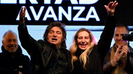 Javier y Karina Milei durante un acto en Moreno 04092025