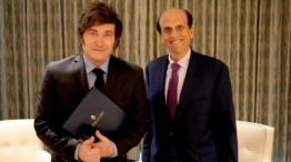 El presidente Javier Milei con el empresario financiero Michael Milken