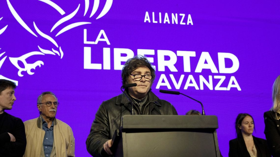 Javier Milei in La Plata, Buenos Aires Province, Argentina, on September 7.