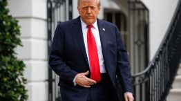 President Trump Departs White House For New York