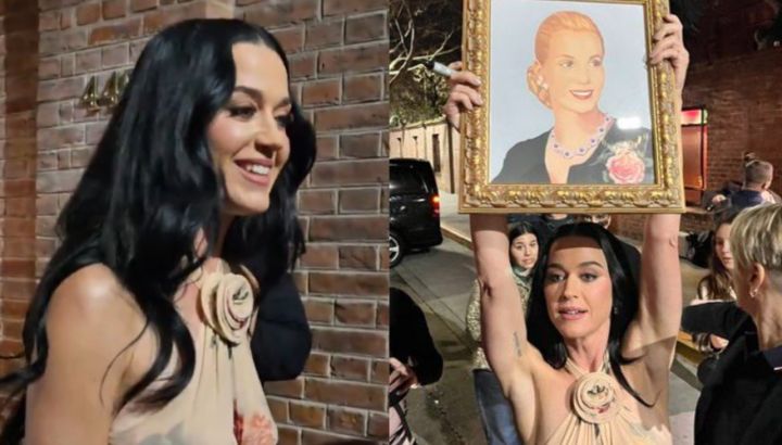 Katy Perry llegó a la Argentina, levantó un cuadro de Eva Perón y el video se volvió viral