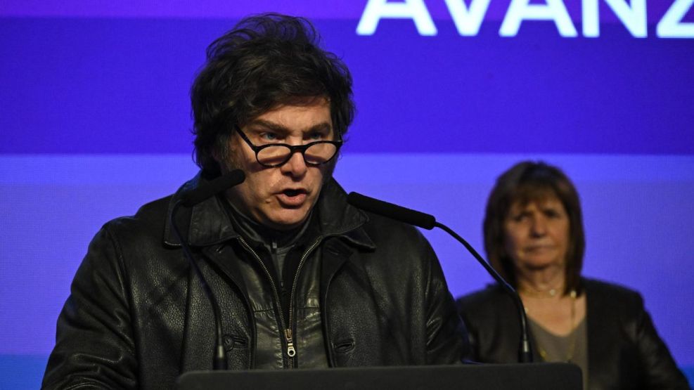 Javier Milei reconoció la derrota y dio un discurso en el búnker de La Libertad Avanza. 