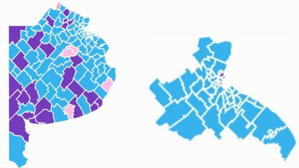 Mapa electoral en la provincia de Buenos Aires