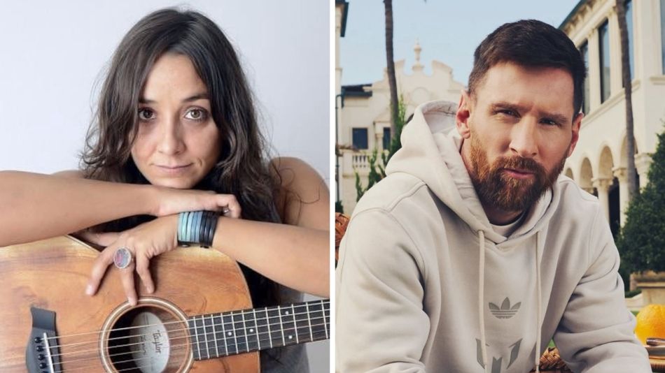 Mavi Leone y Lionel Messi