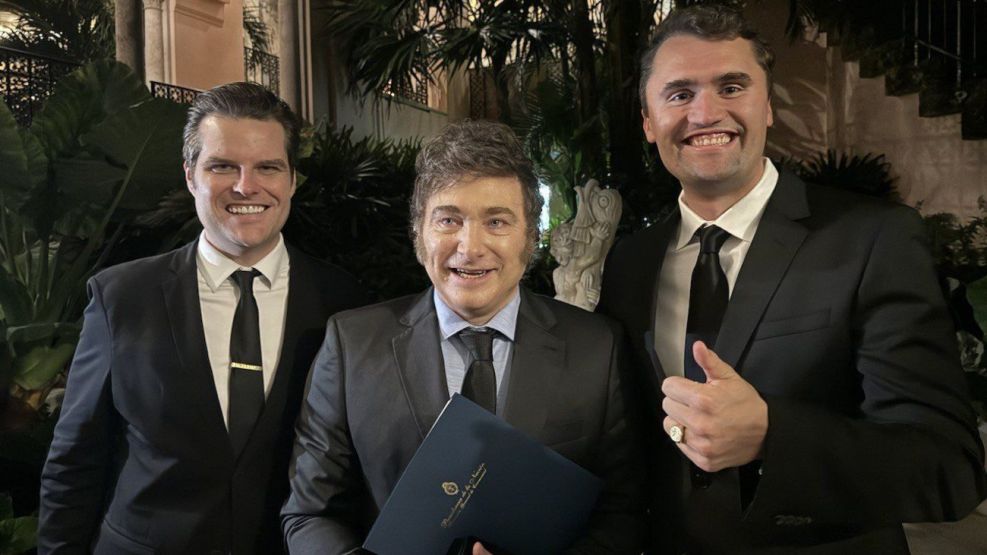 Javier Milei y Charlie Kirk 20250910