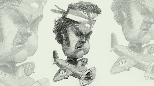 Milei on his plane, ART