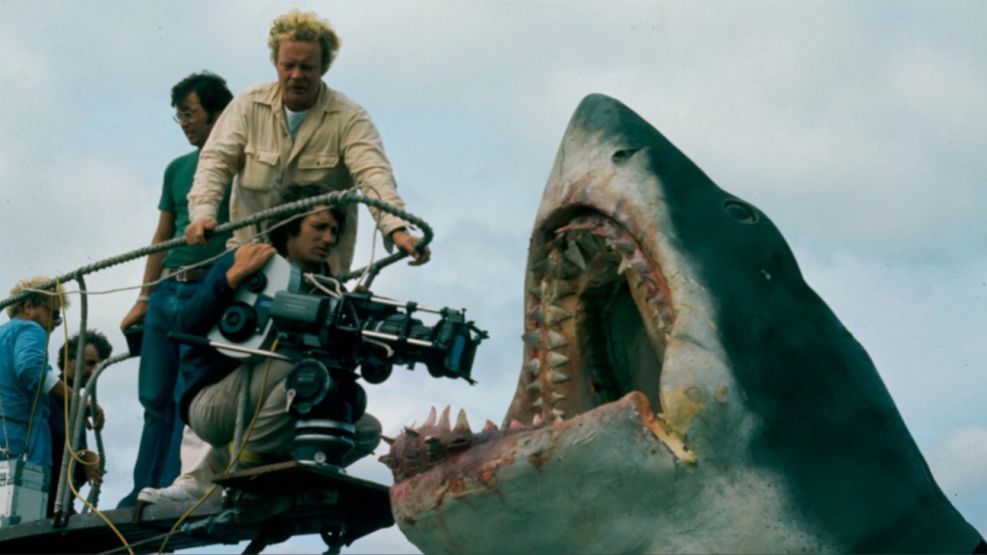 Imagen de la filmación de Tiburón de Steven Spielberg