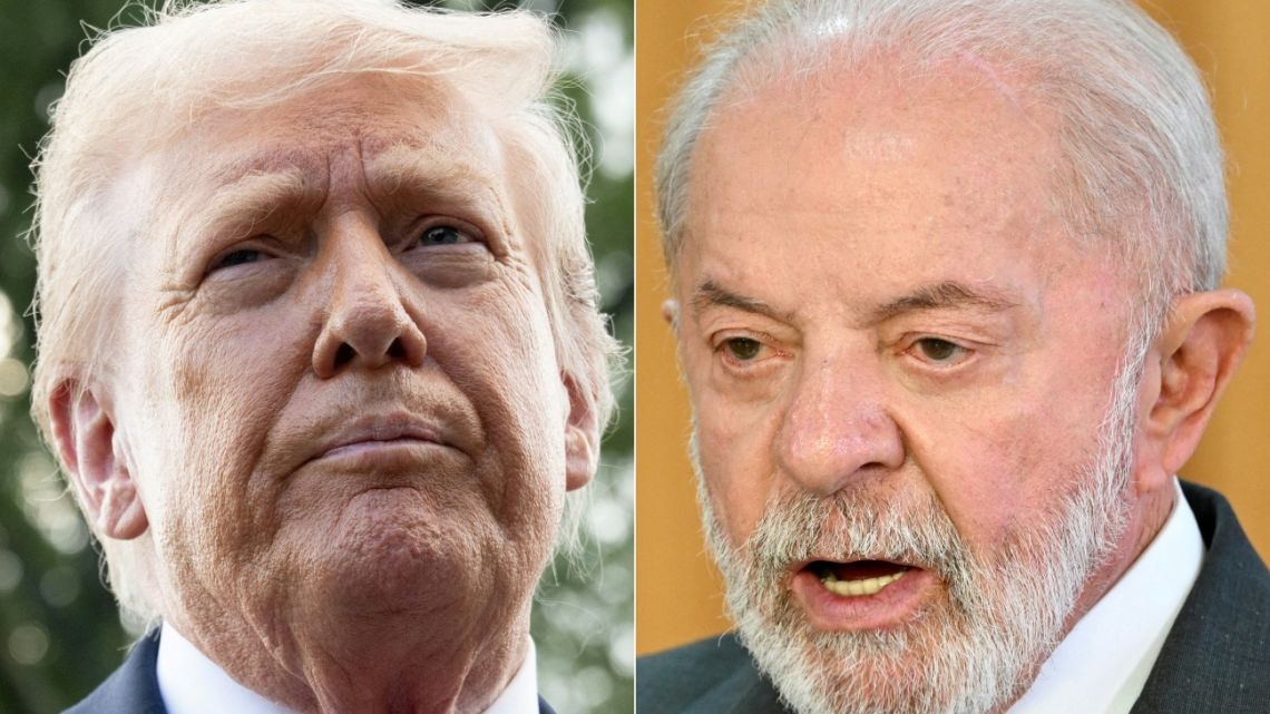 US President Donald Trump (left) and Brazil's President Luiz Inácio Lula da Silva (right).