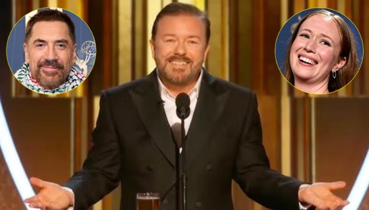 Ricky Gervais reflota su mordaz discurso del 2020 tras los dichos de Javier Bardem y Hannah Einbinder en los Emmy 2025