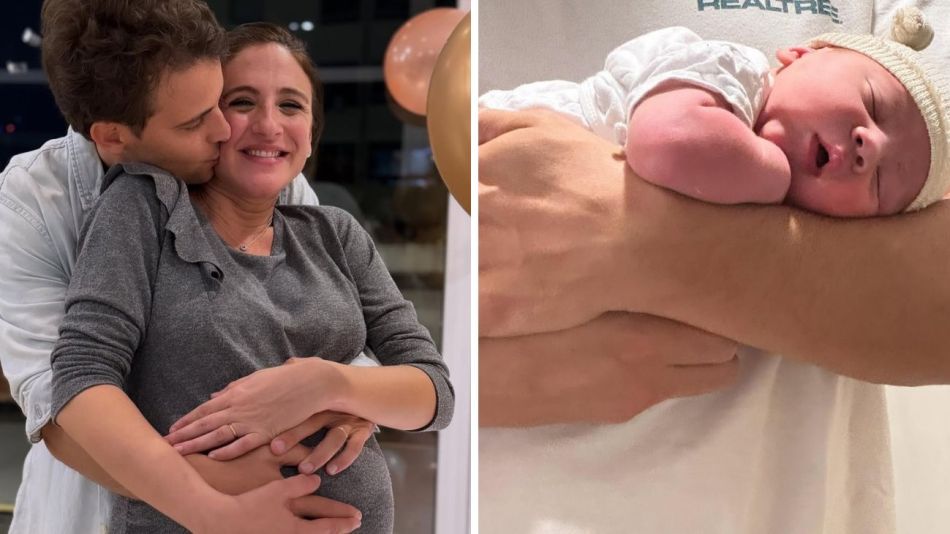 Carolina Amoroso, Guido Covini y su hijo recién nacido