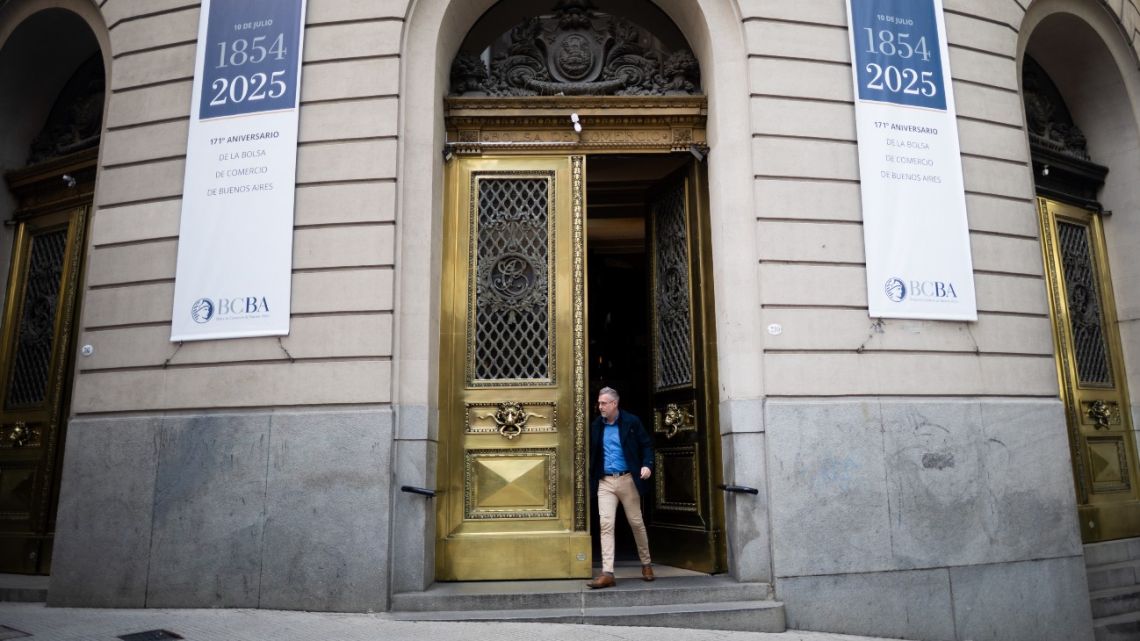 The Buenos Aires Stock Exchange (BCBA) headquarters in the financial district of Buenos Aires, Argentina, on Monday, September 8, 2025. 