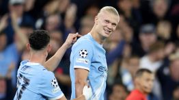 Erling Haaland con Manchester City en Champions League