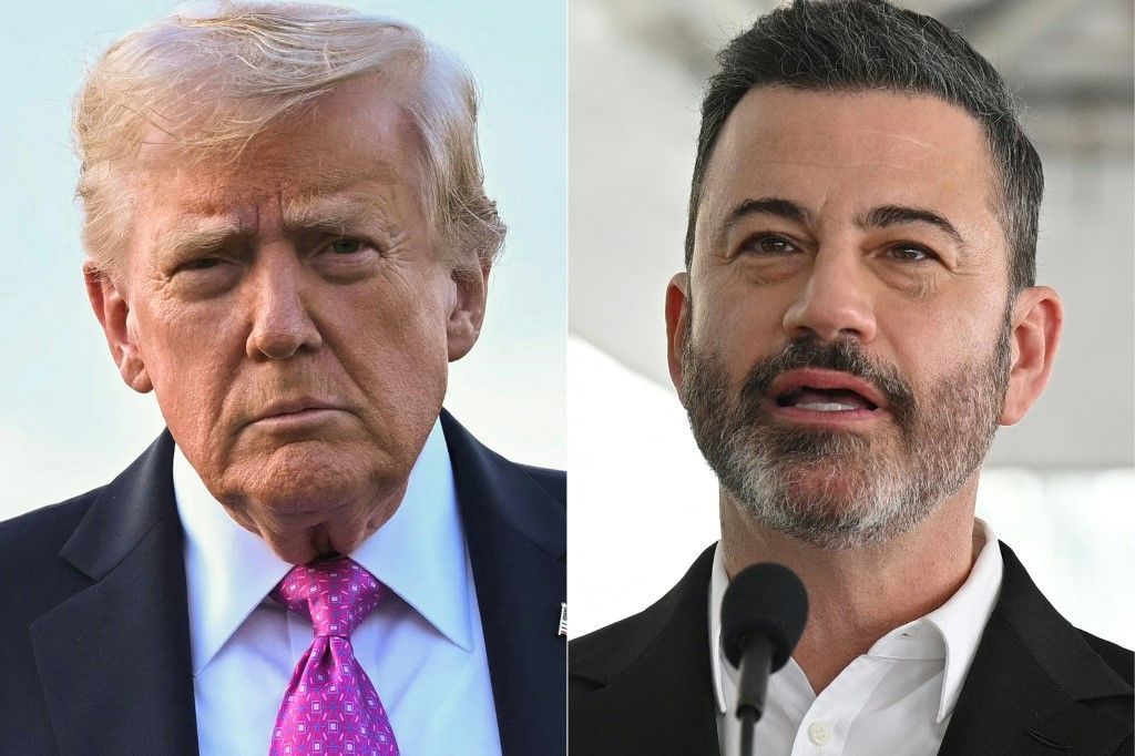 Donald Trump; y Jimmy Kimmel, conductor y humorista político. 