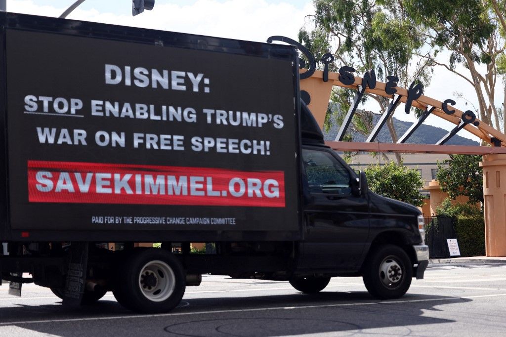 Protestas por la censura a Jimmy Kimmel.