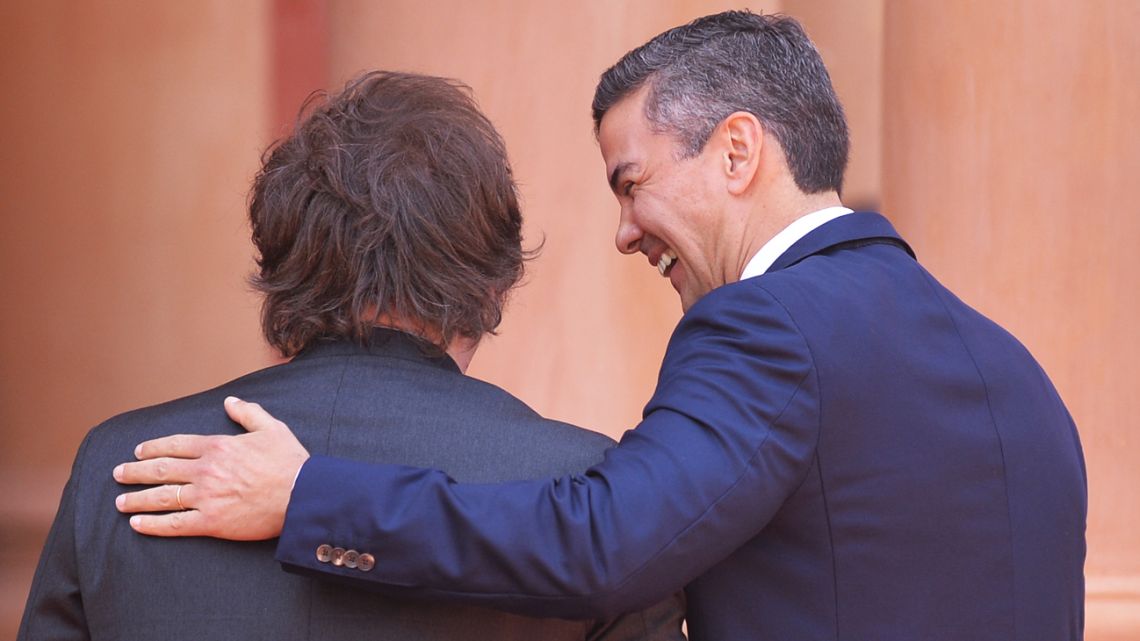 President Javier Milei and Paraguay President Santiago Peña.
