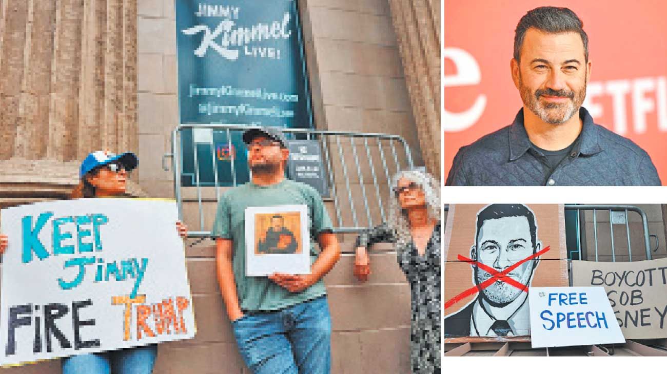 Ácido. Jimmy Kimmel hacía humor político. Protestas donde grababa su show.