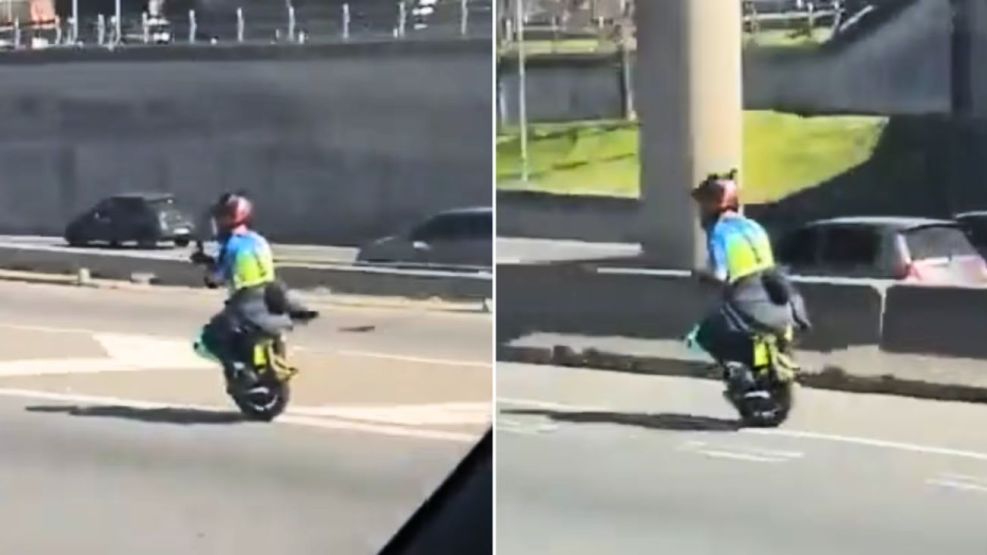 Viral: un monociclo eléctrico circuló a 100 kilómetros por hora sobre Panamericana